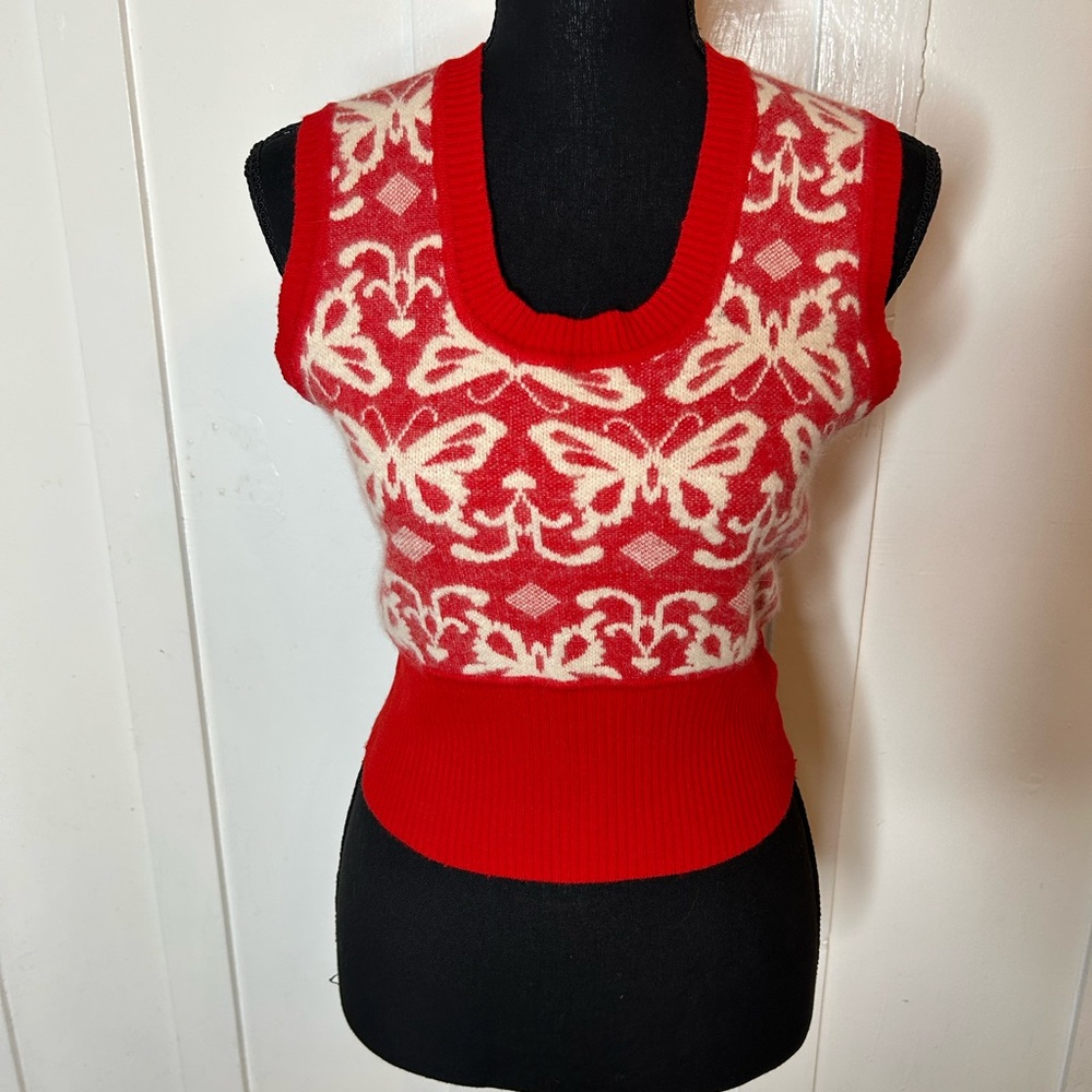 Rare Vintage Cashmere Butterfly Vintage Sweater Vest 🦋 ❤️